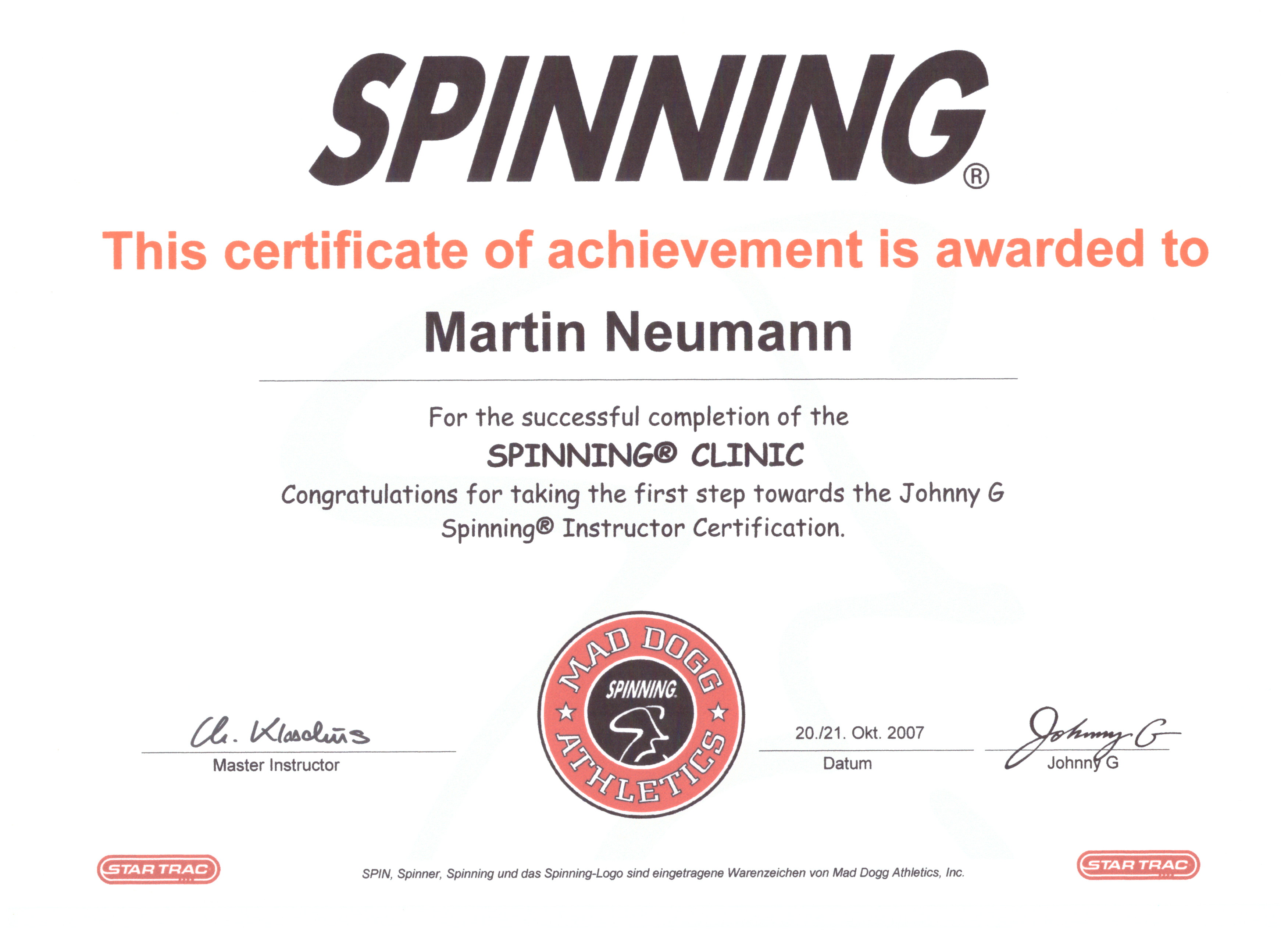 Spinning Lizenz